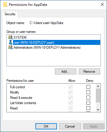Autorisations d’AppData pour Reincubate Relay