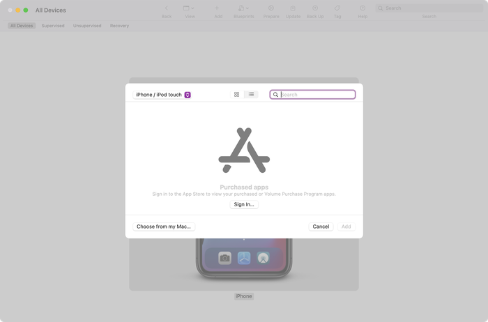 Sign-in to Apple Configurator