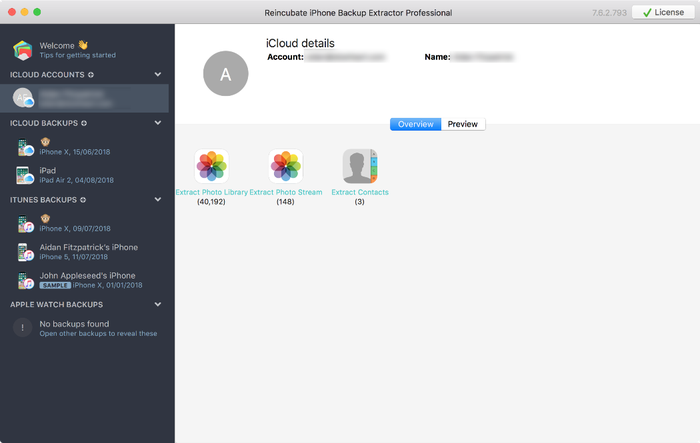 Selecting Photo Library in iPhone Backup Extractor