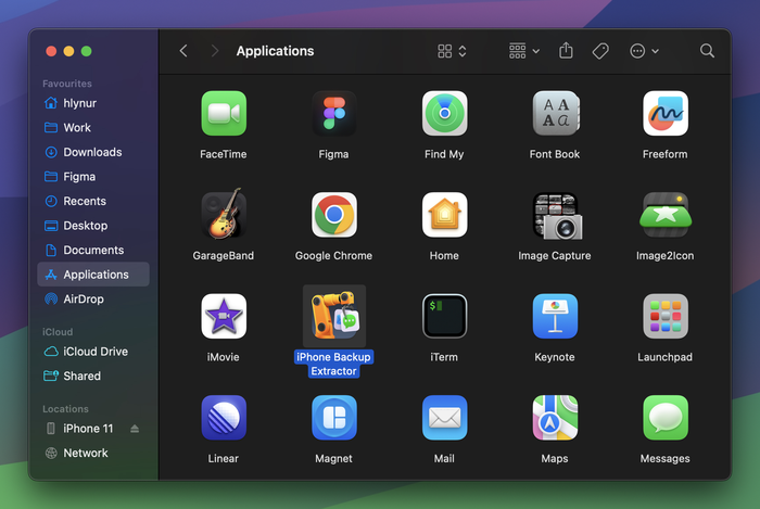 iPhone Backup Extractor unter macOS installieren, Schritt 1