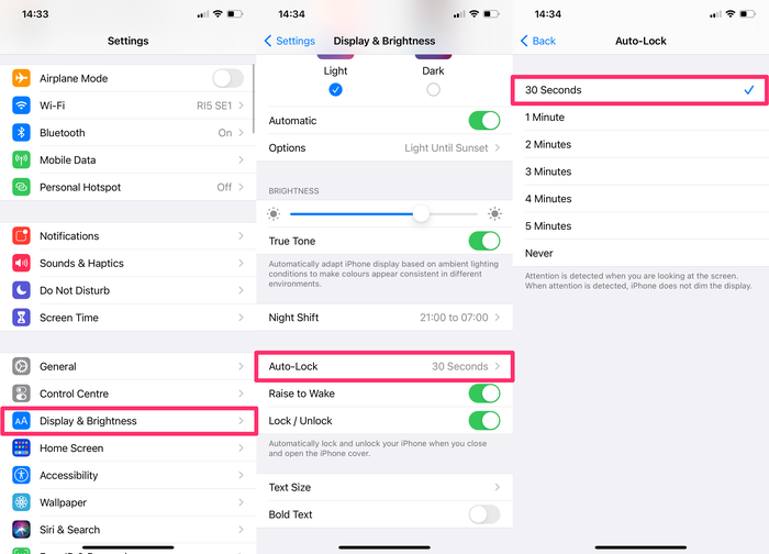 Tijd tot iPhone wordt vergrendeld