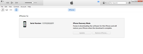iTunes baixando o firmware no modo de recuperação