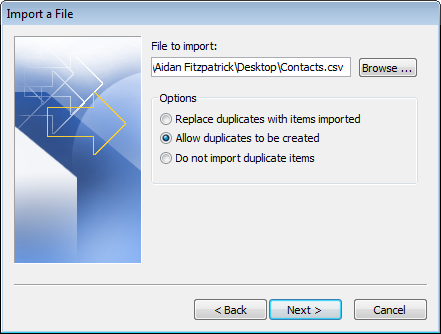 选择 iPhone Backup Extractor 的 CSV 文件