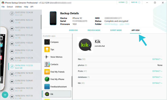 Extraindo mensagens do Kik do iTunes ou do iCloud