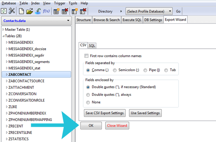 Excel に貼り付ける前に Viber の連絡先をコピーする
