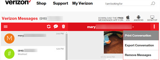 Serviço “View Text Messages” da Verizon