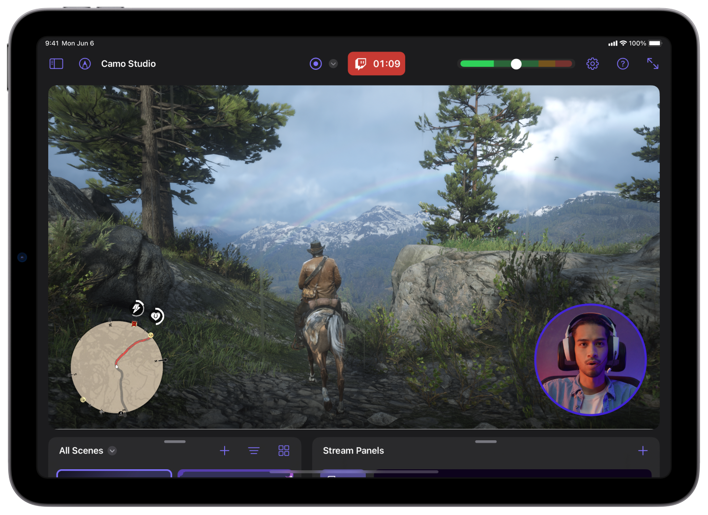 Streaming a console game to Twitch using Camo Studio for iPad